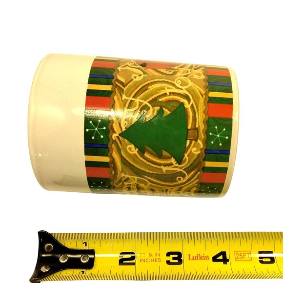 Royal Norfolk Christmas Coffee Cup Mug Joy Cardinal Abstract Design Holly Tree - Picture 9 of 9